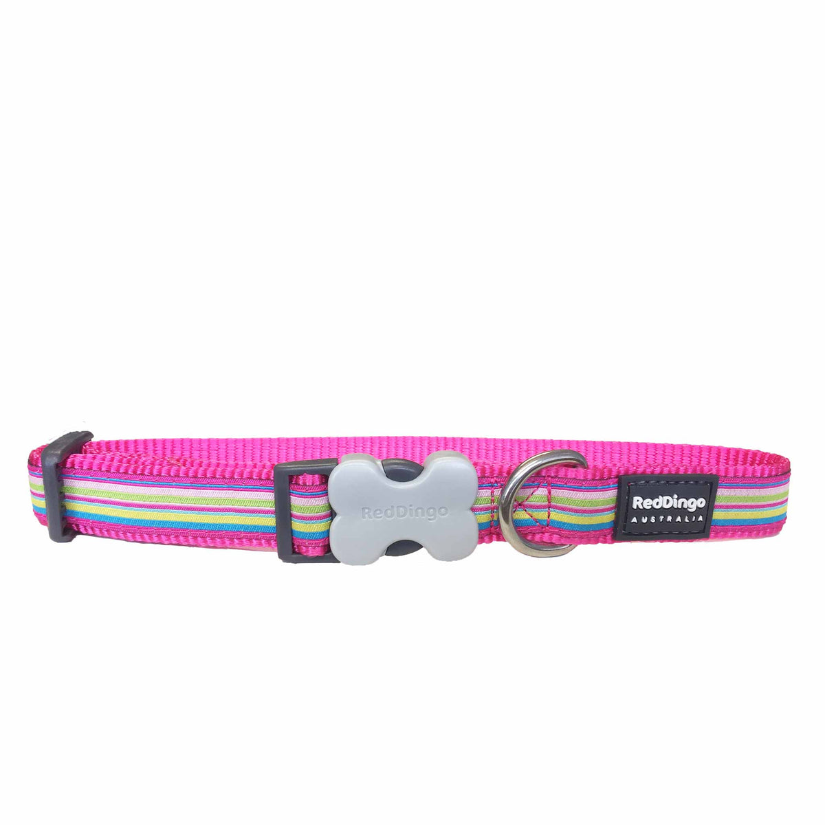Stripe Dog Collar - Hot Pink