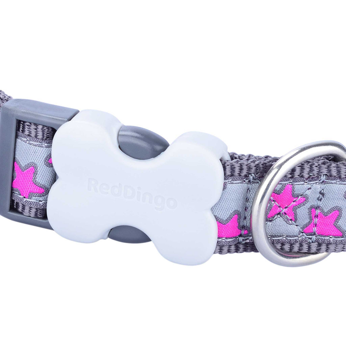 Stars Dog Collar - Pink/Grey