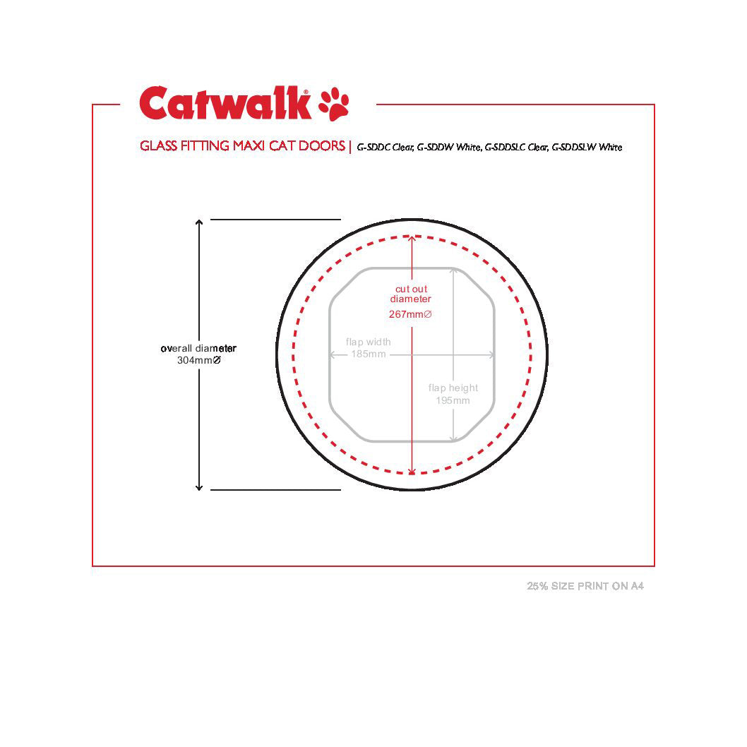 Pet Tek Glass Fitting Pet Door - Clear