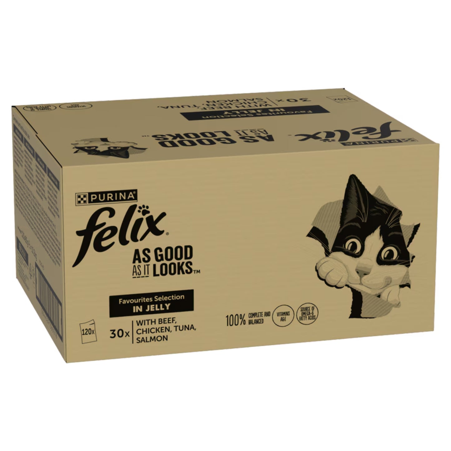 Felix As Good As It Looks Adult Wet Cat Food in Jelly - Favourites Selection - 120x85g Pouches