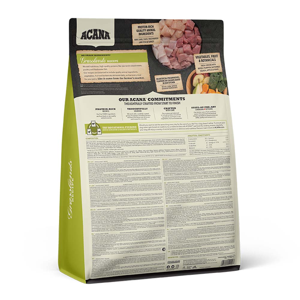 Acana Highest Protein Grasslands Grain Free Adult Dry Dog Food