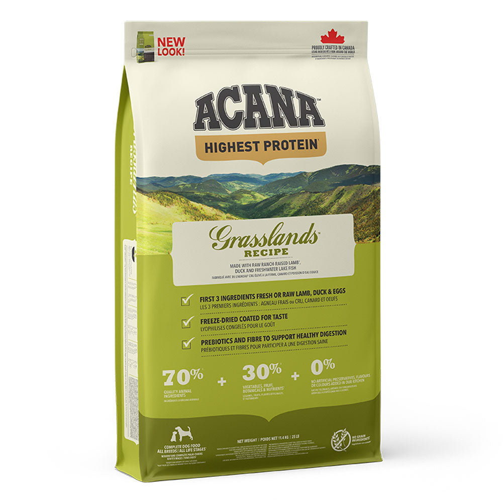 Acana Highest Protein Grasslands Grain Free Adult Dry Dog Food