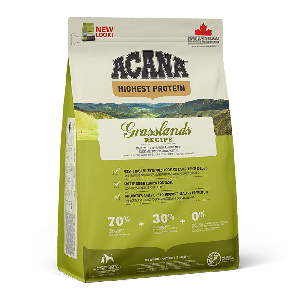 Acana Highest Protein Grasslands Grain Free Adult Dry Dog Food