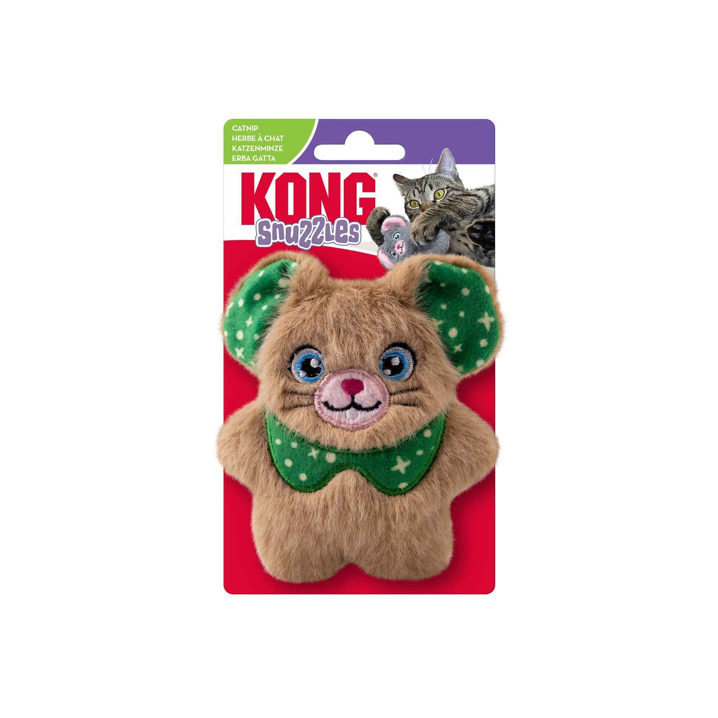 KONG Holiday Snuzzles Mouse Cat Toy - Assorted