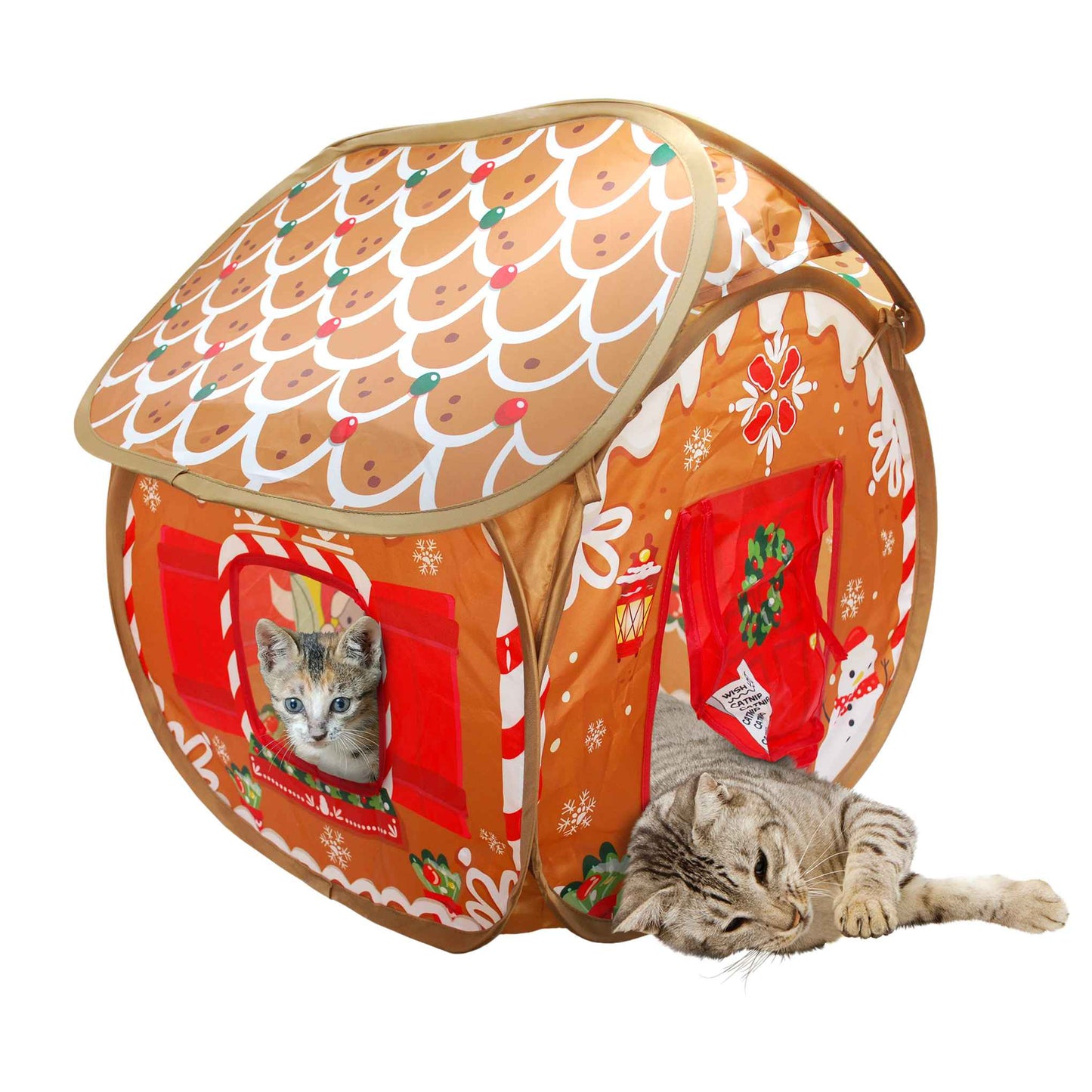 KONG Holiday Play Spaces Gingerbread Bungalow Cat Toy
