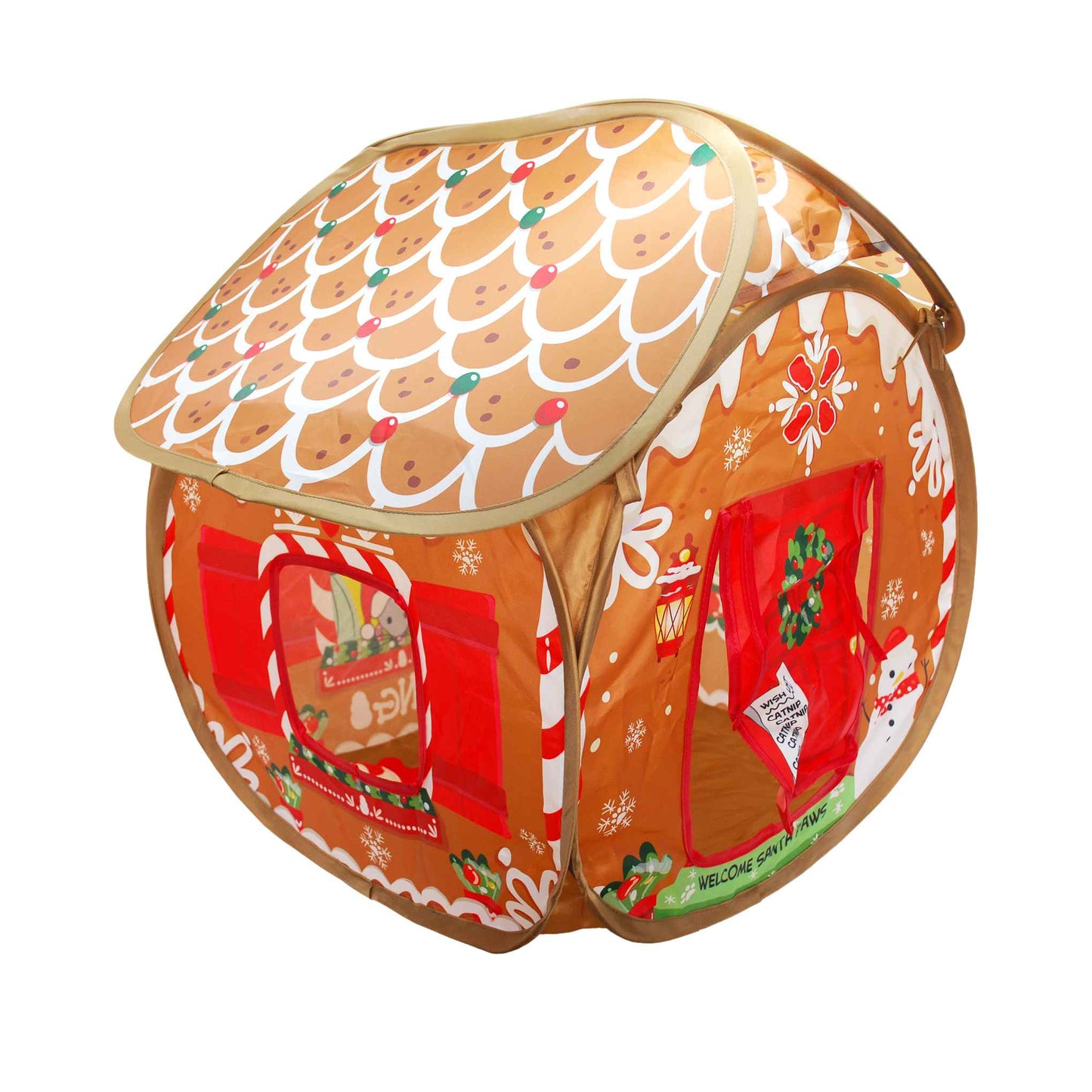 KONG Holiday Play Spaces Gingerbread Bungalow Cat Toy