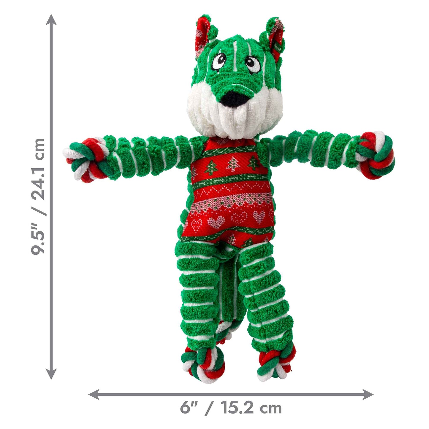 KONG Holiday Floppy Knots Fox Dog Toy - Small/Medium