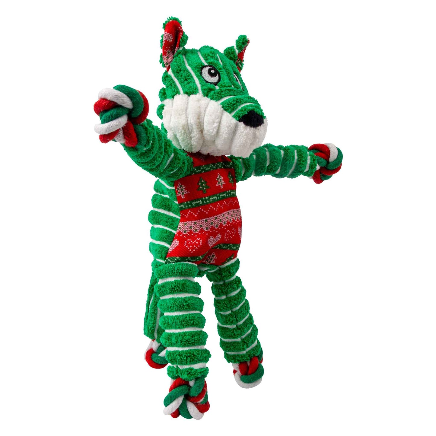 KONG Holiday Floppy Knots Fox Dog Toy - Small/Medium