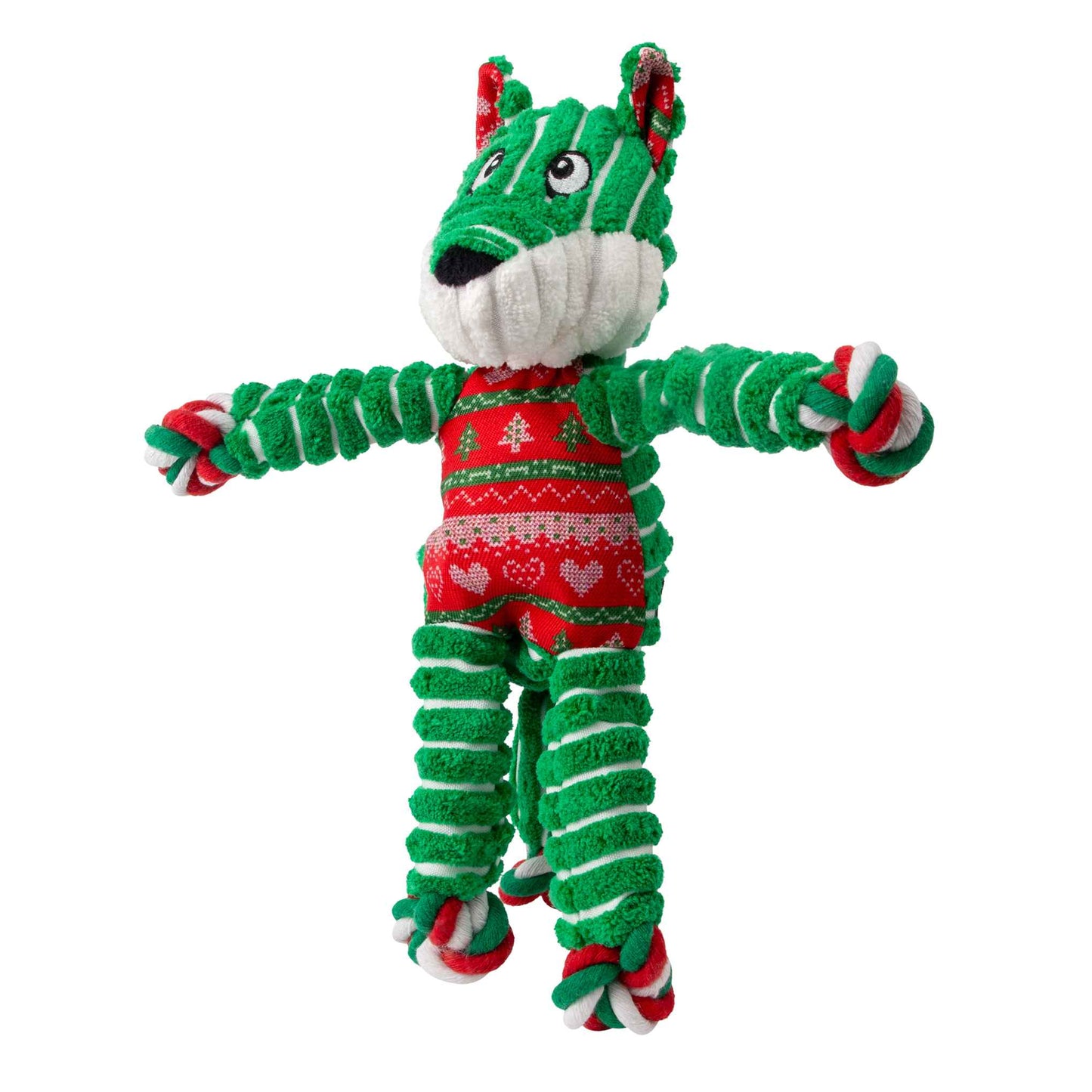 KONG Holiday Floppy Knots Fox Dog Toy - Small/Medium