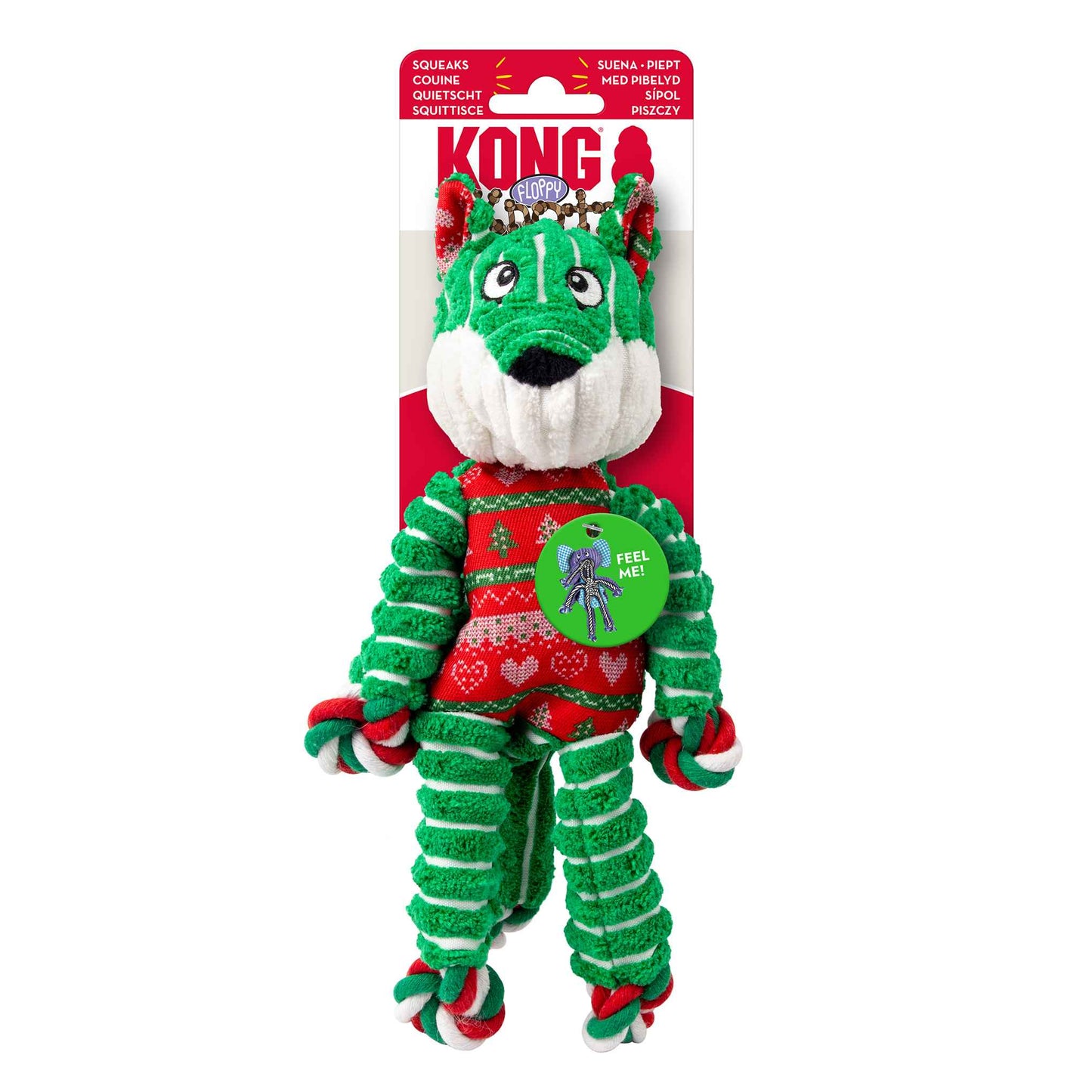 KONG Holiday Floppy Knots Fox Dog Toy - Small/Medium