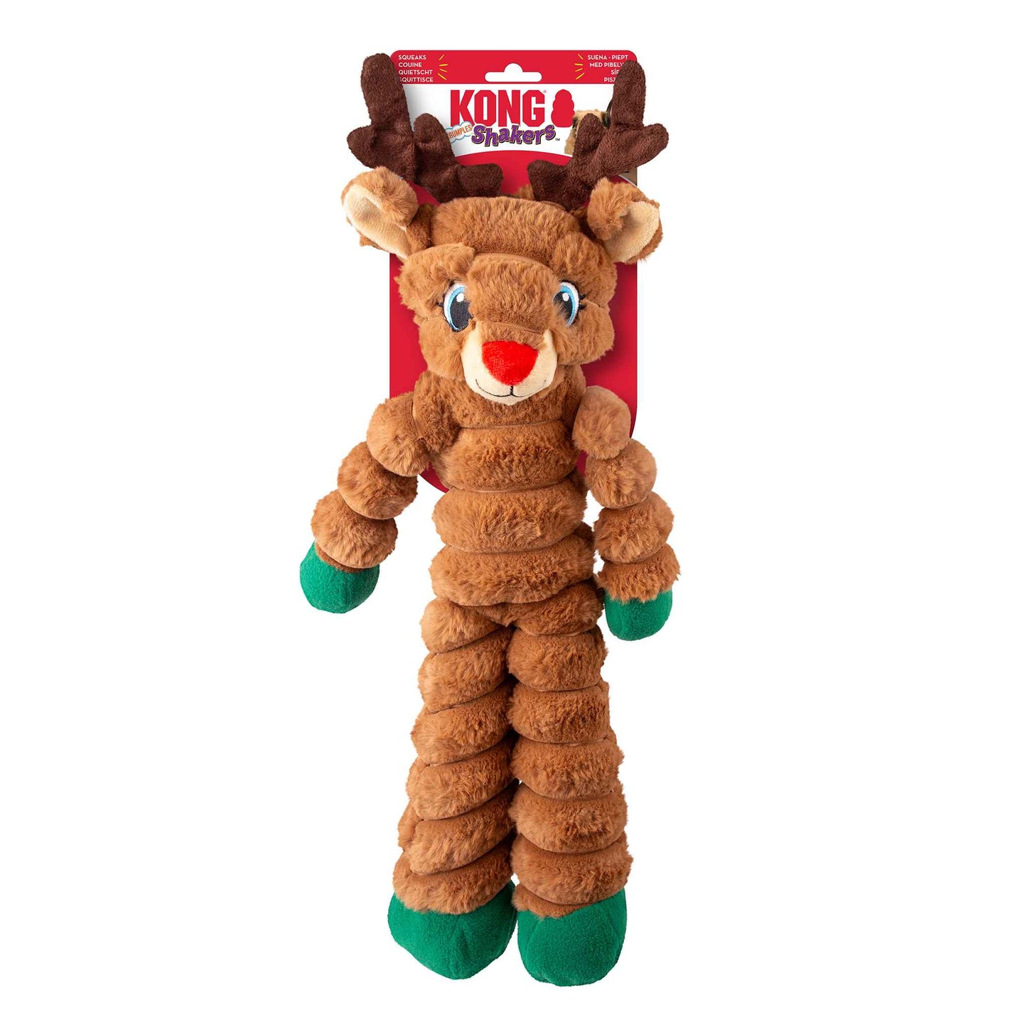 KONG Holiday Shakers™ Crumples Reindeer Dog Toy - XLarge