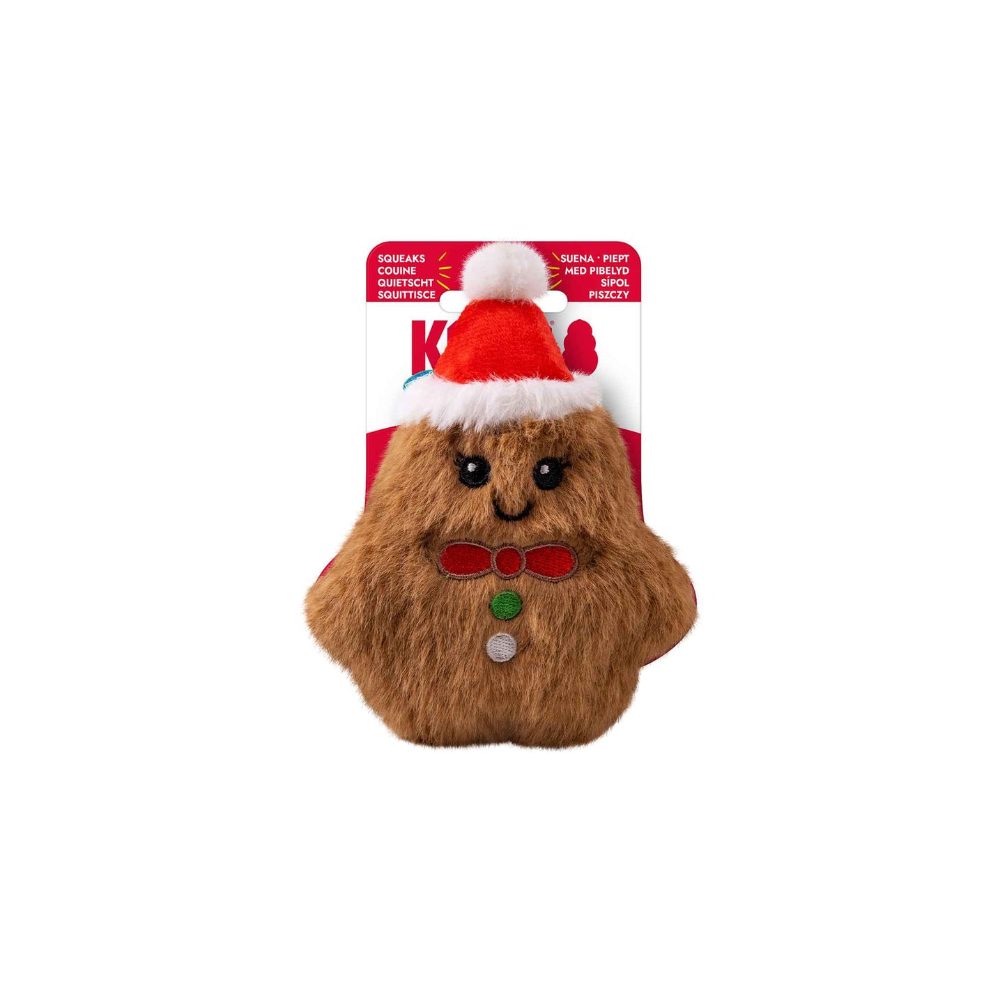 KONG Holiday Snuzzles Mini Gingerbread Dog Toy - XSmall