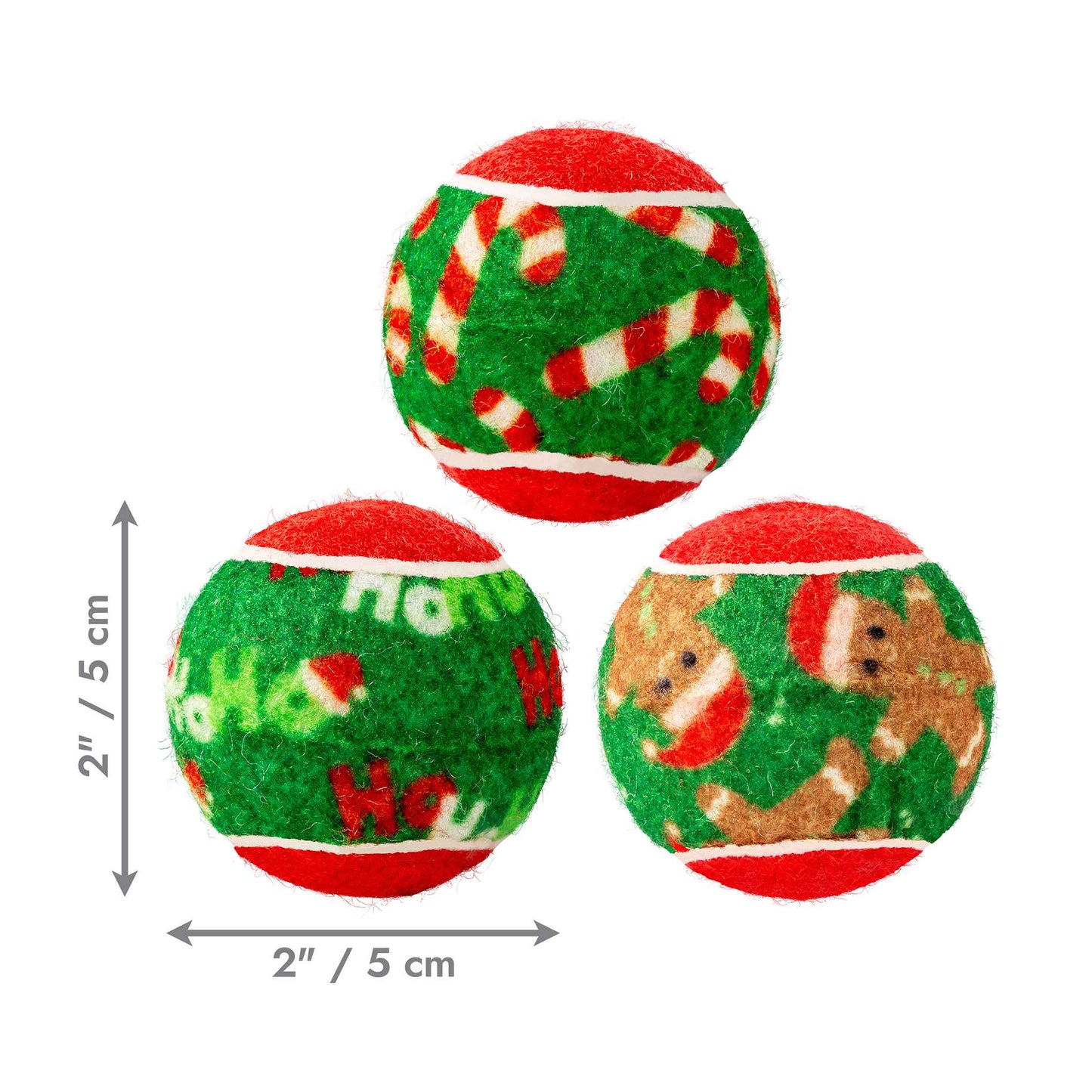 KONG Holiday SqueakAir® Balls - Small - Pack of 6 (assorted designs)
