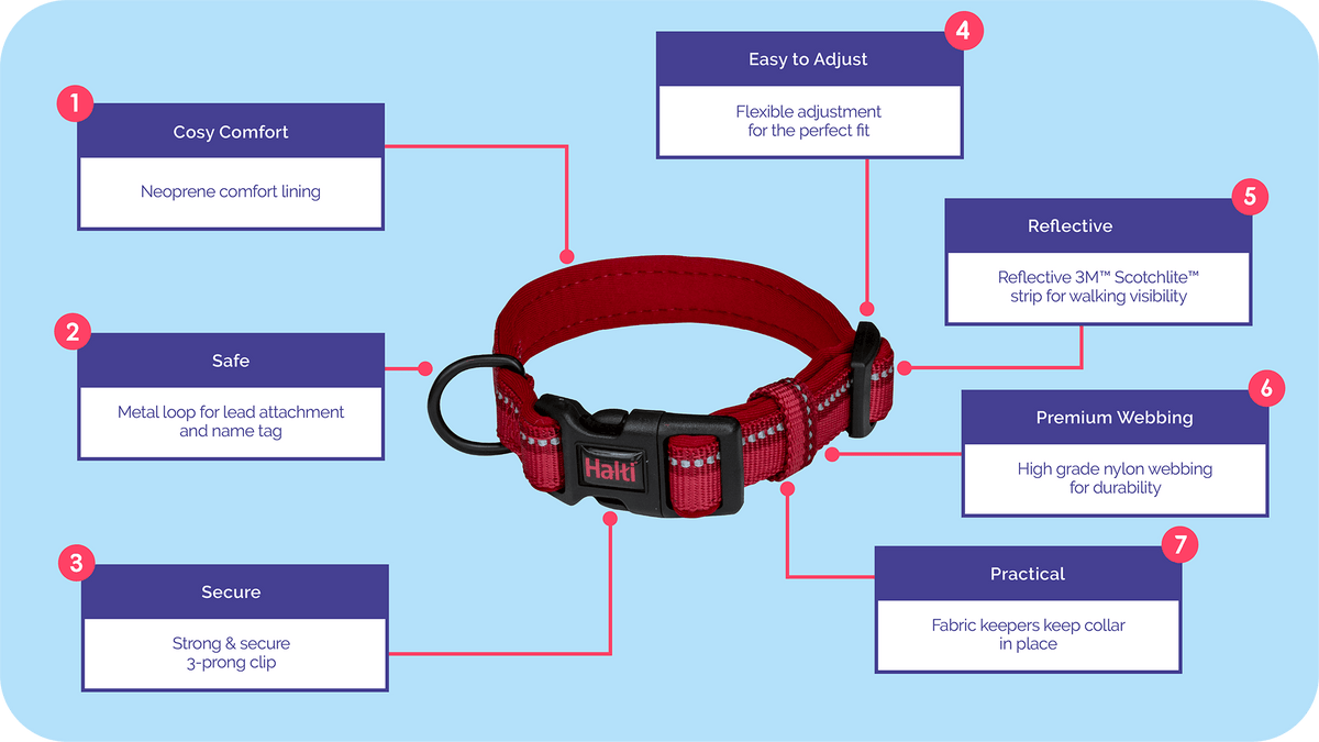 Halti Comfort Dog Collar - Red