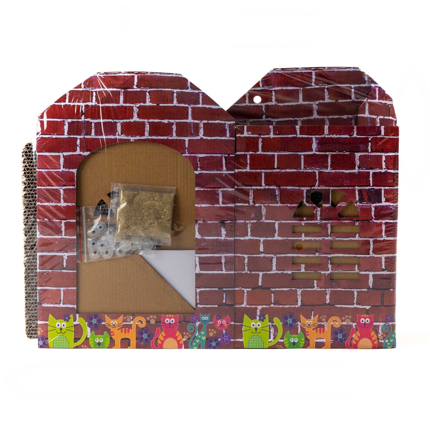 Purrshire Cat Scratching Cardboard House