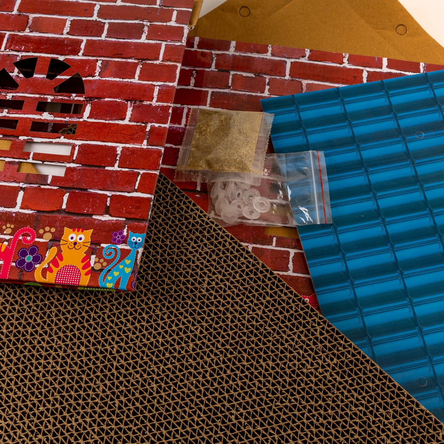 Purrshire Cat Scratching Cardboard House