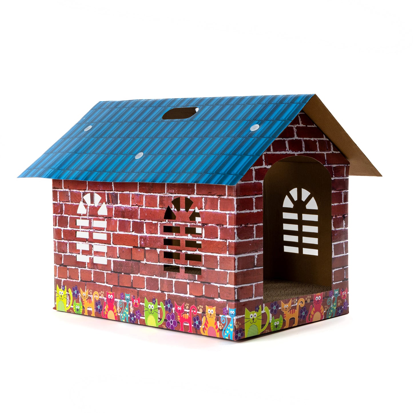 Purrshire Cat Scratching Cardboard House