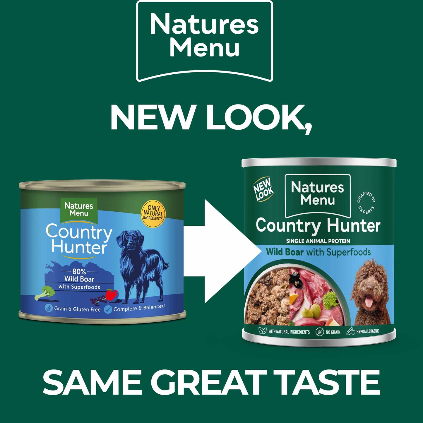 Country Hunter Adult Wet Dog Food - Wild Boar - 6x600g Cans