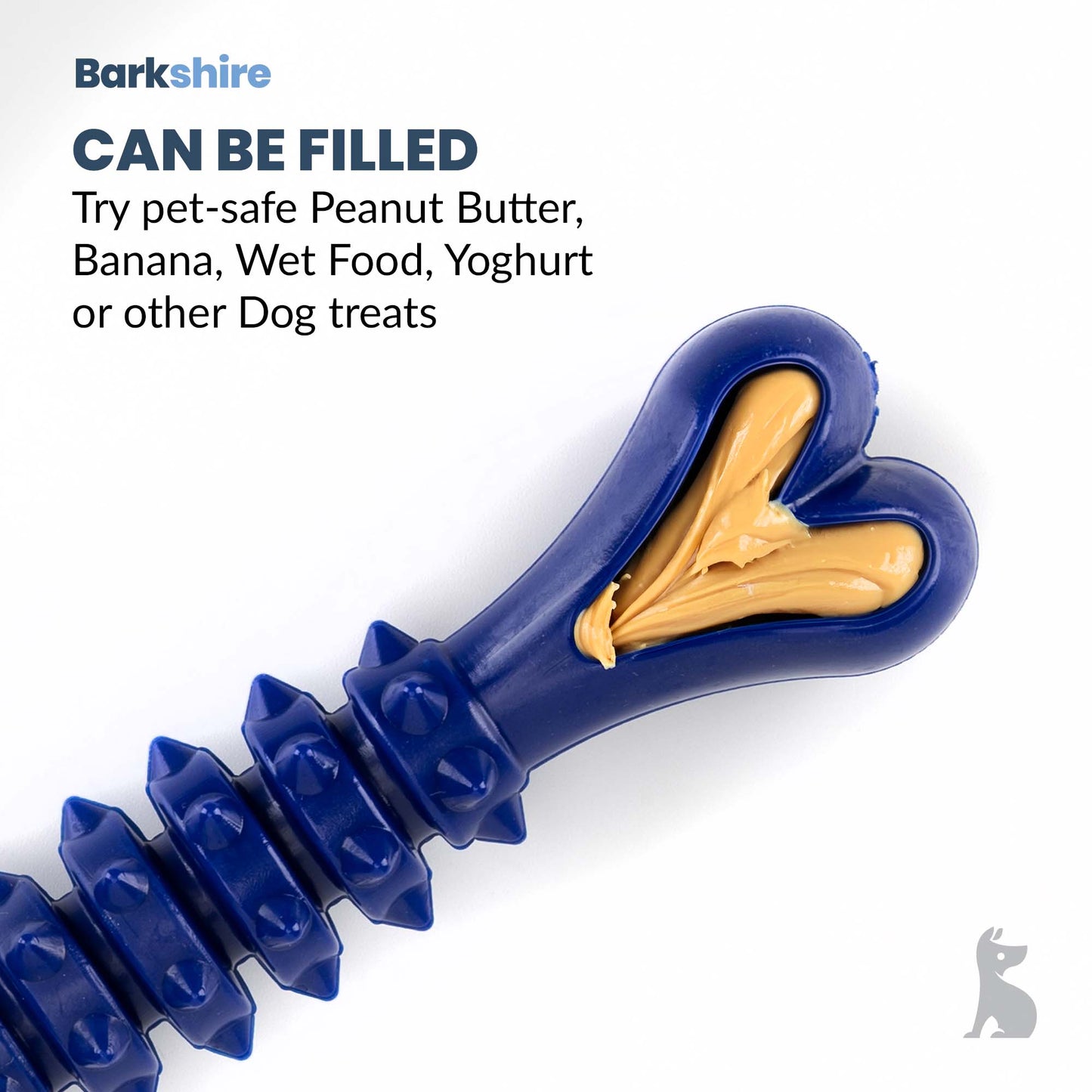 Barkshire Medium Studded Bone Dog Toy - Blue