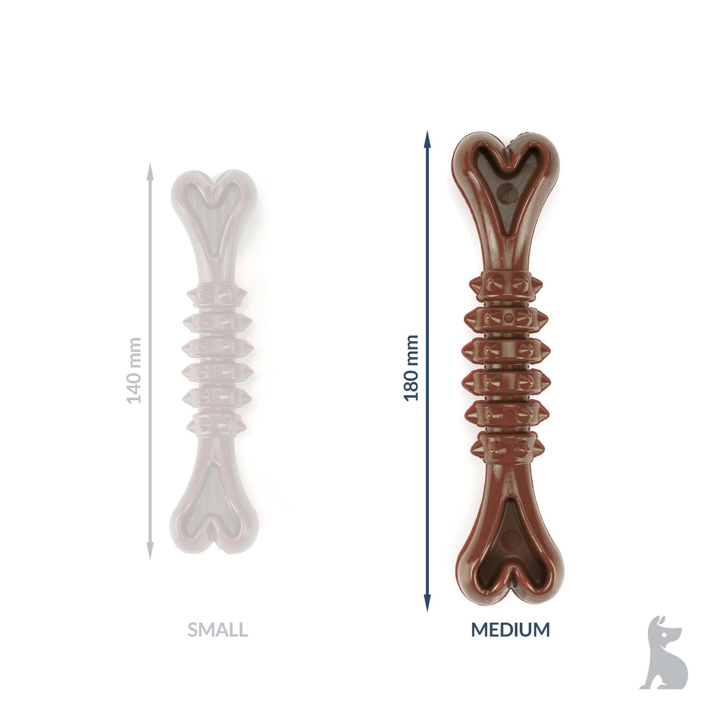 Barkshire Medium Studded Bone Dog Toy - Brown