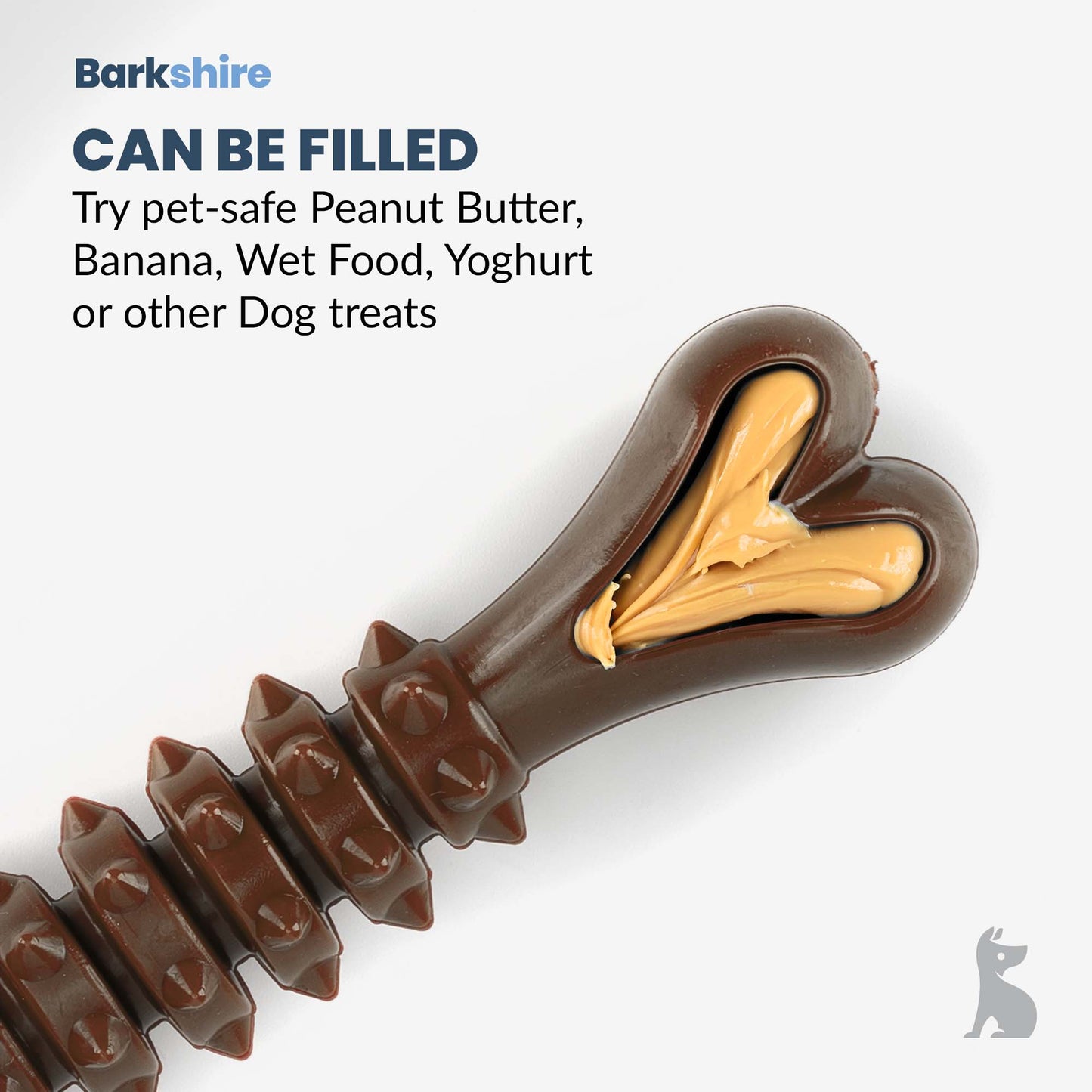 Barkshire Medium Studded Bone Dog Toy - Brown