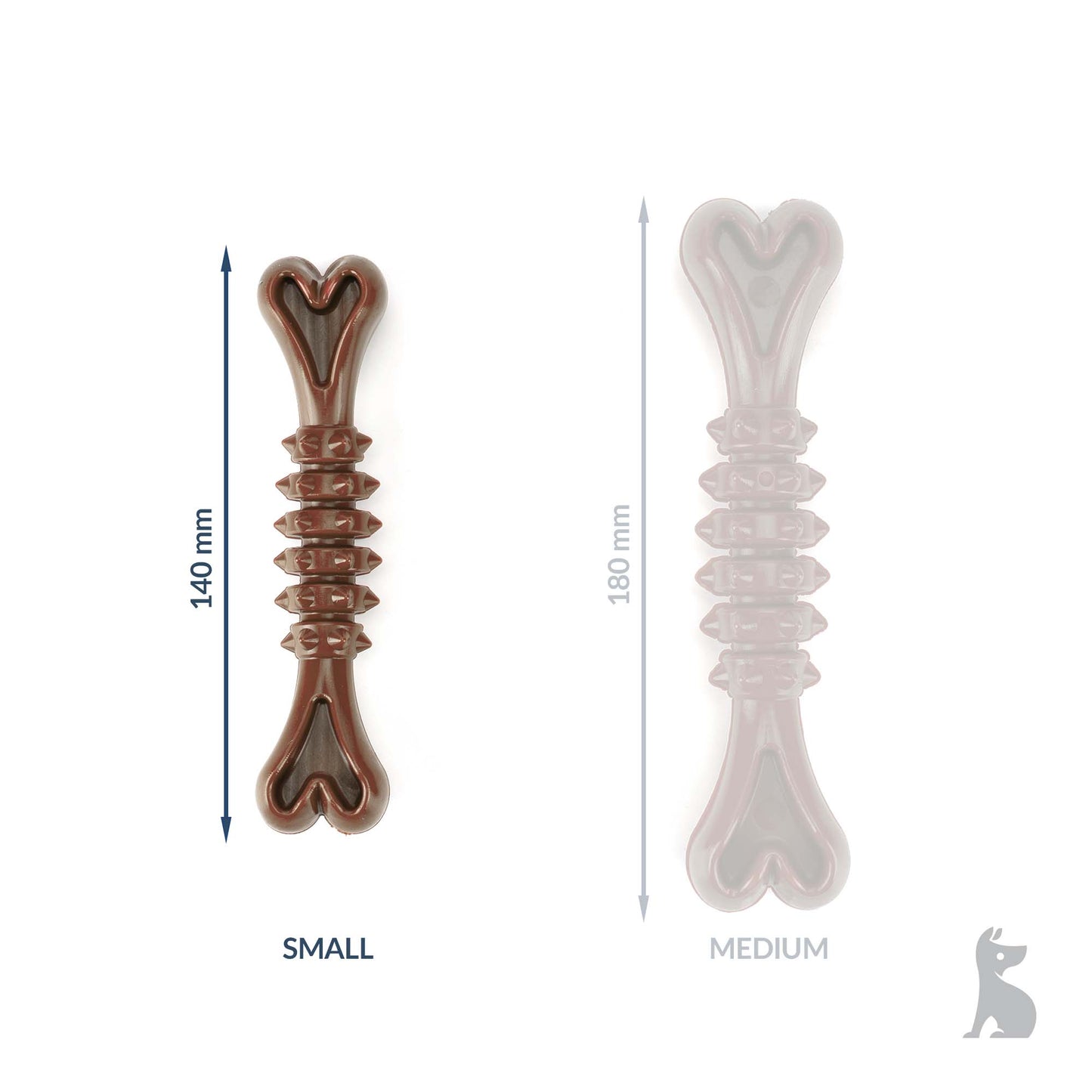 Barkshire Small Studded Bone Dog Toy - Brown