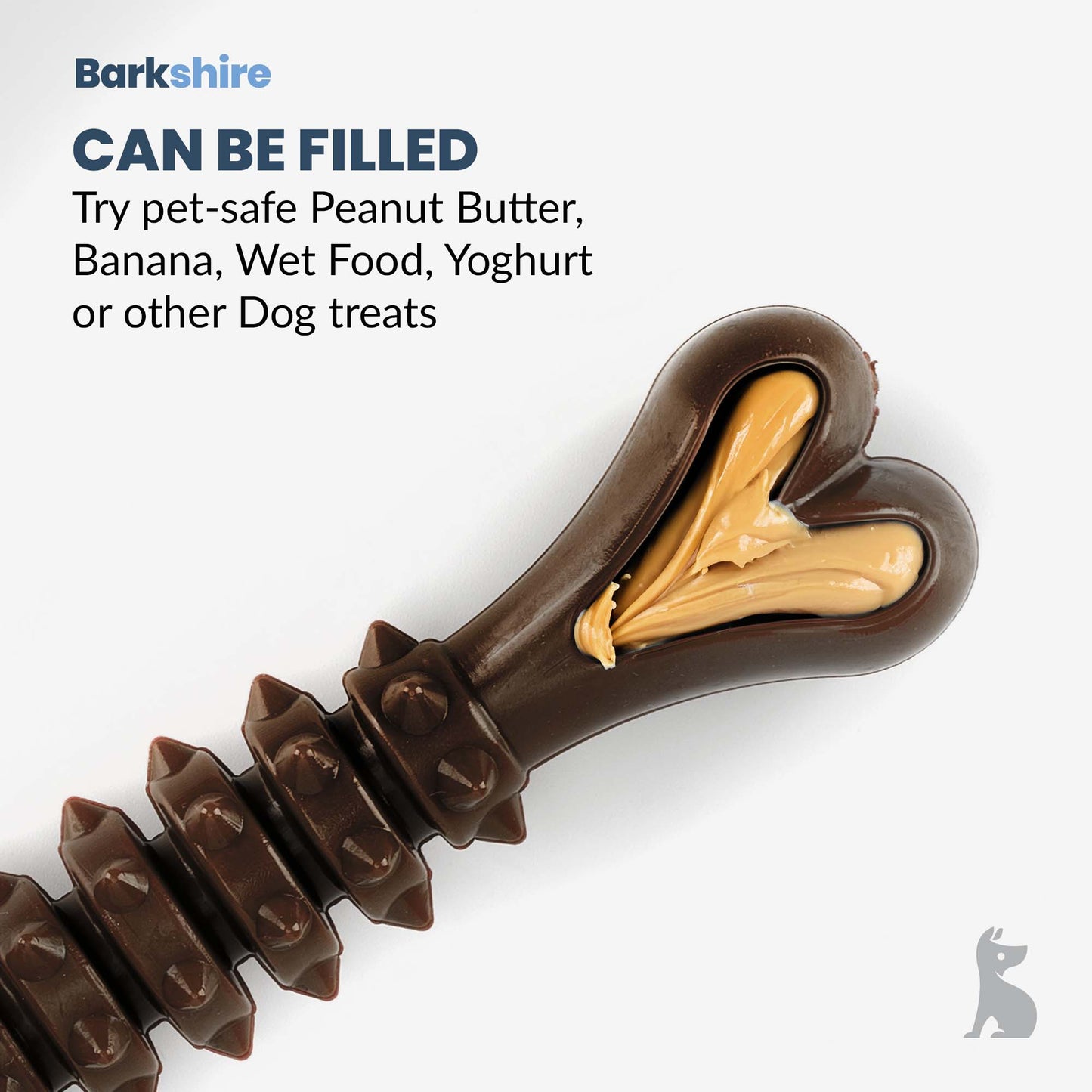 Barkshire Small Studded Bone Dog Toy - Brown