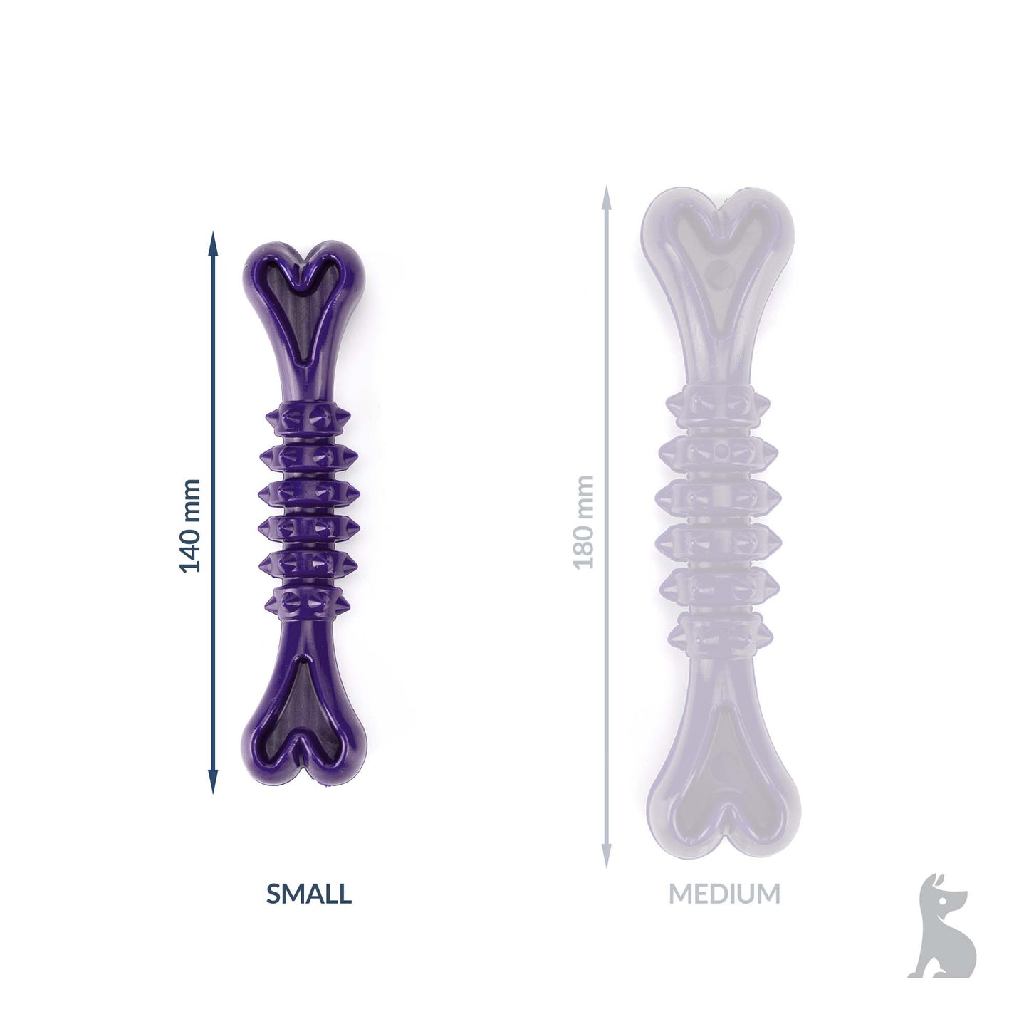 Barkshire Small Studded Bone Dog Toy - Purple