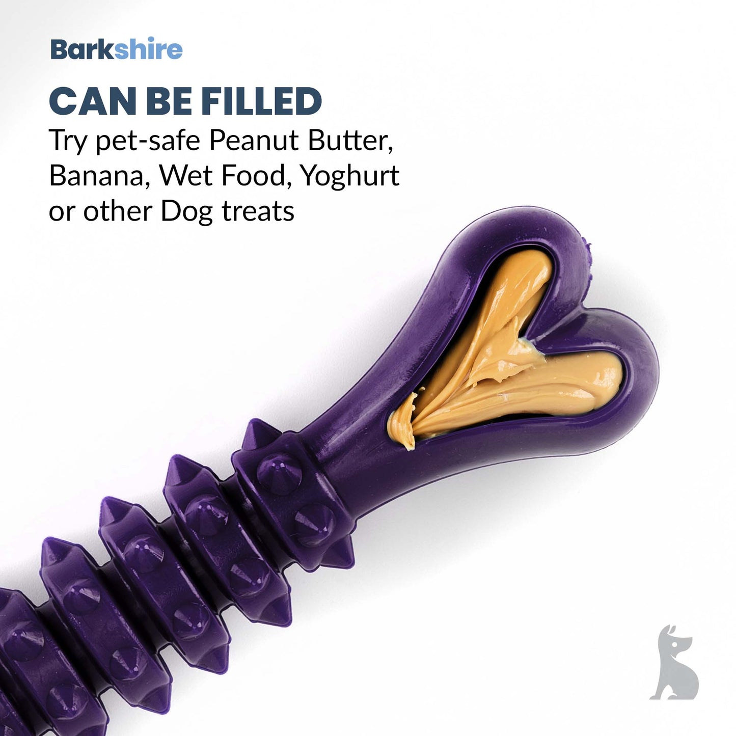 Barkshire Small Studded Bone Dog Toy - Purple
