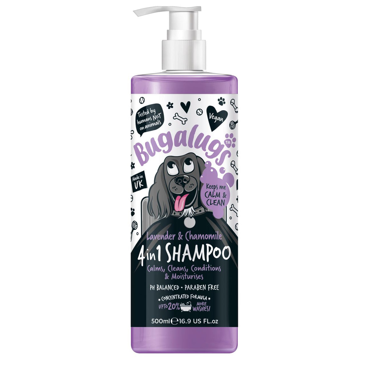 Bugalugs 4-in-1 Lavender & Chamomile Dog Shampoo