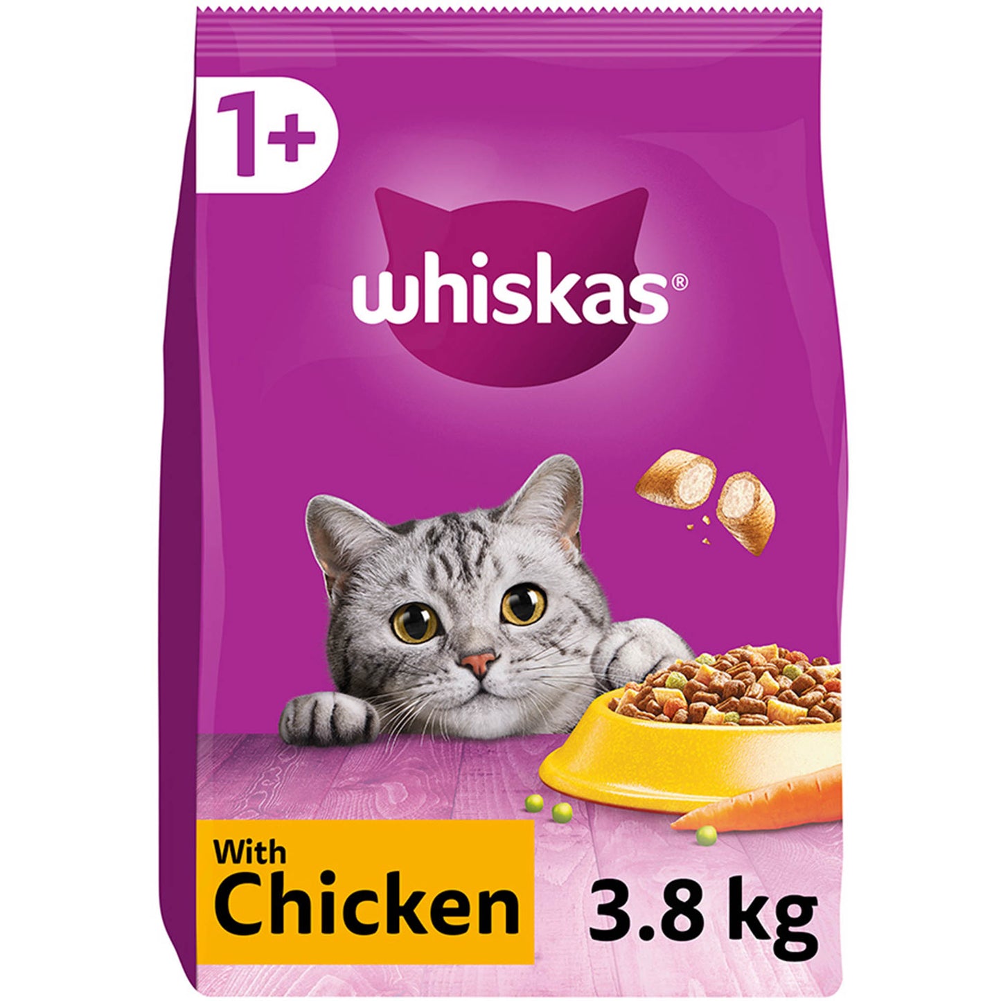 WHISKAS 1+ Adult Dry Cat Food - Chicken