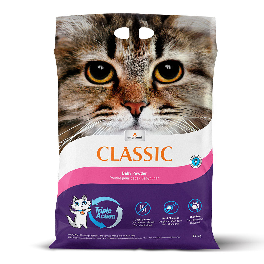 Intersand Classic Clumping Cat Litter - Baby Powder - 14kg