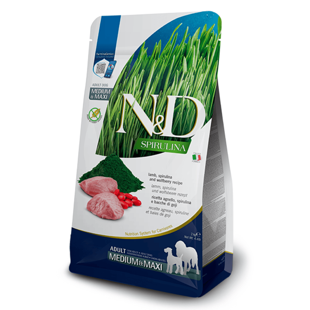 Farmina N&D Spirulina Adult Medium/Maxi Dry Dog Food - Lamb