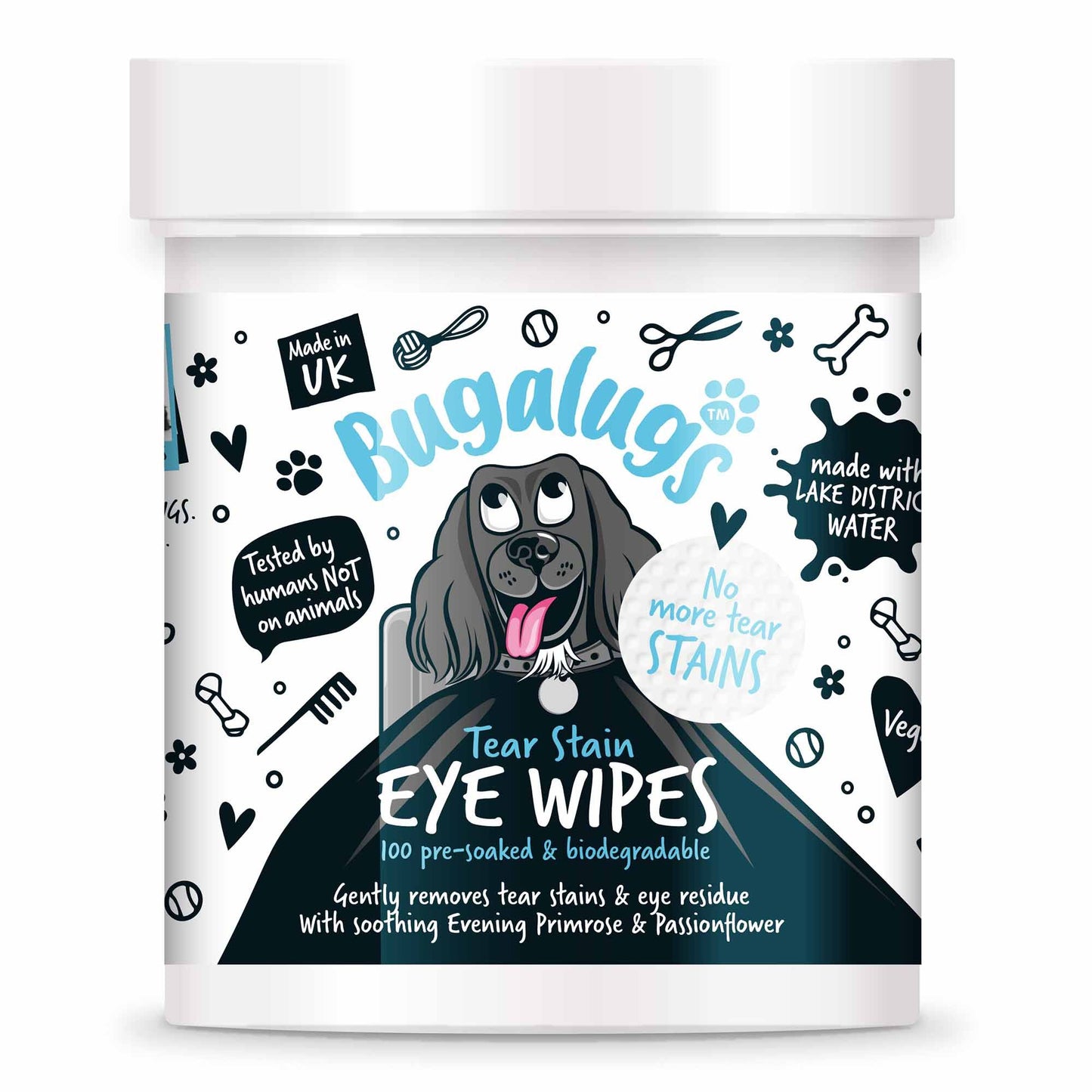 Bugalugs Tear Stain Eye Wipes for Dogs - 100 wipes