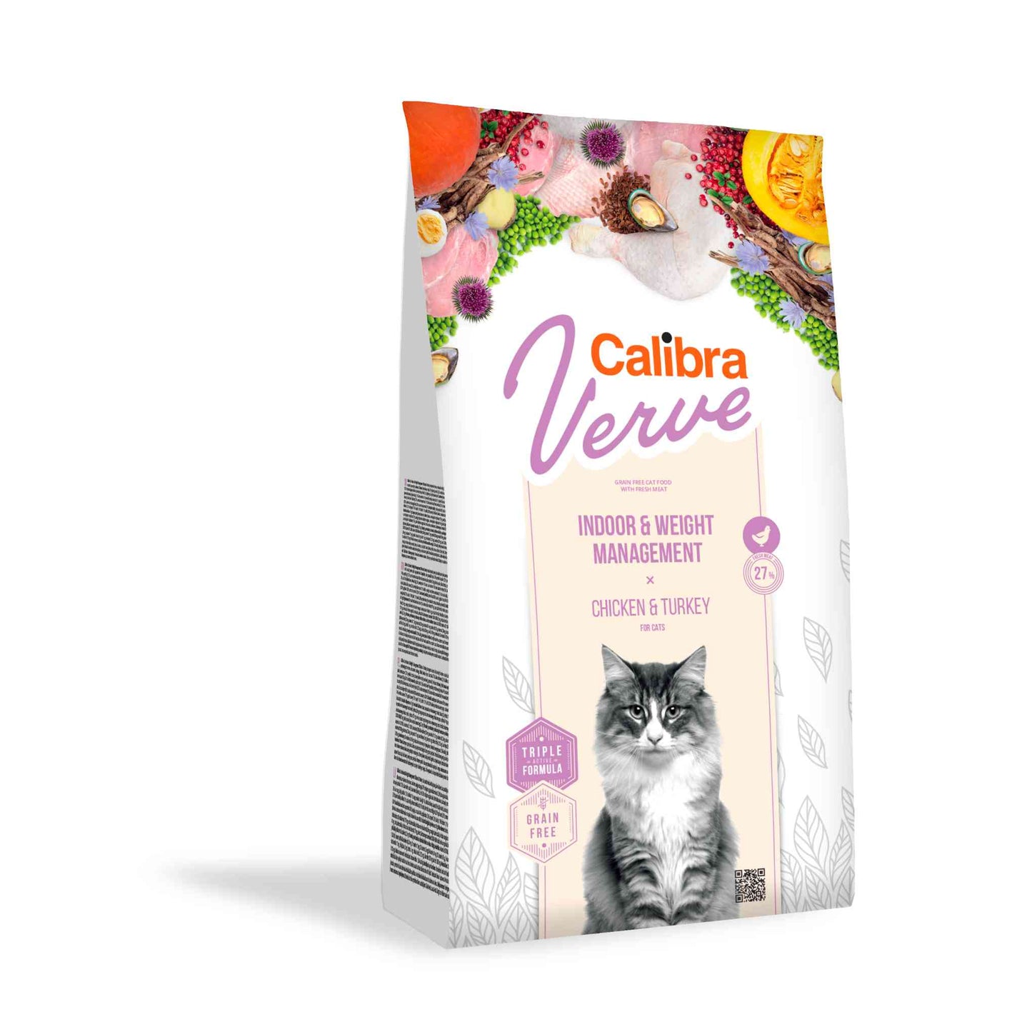 Calibra Verve Indoor & Weight Management Adult Dry Cat Food - Chicken - 750g