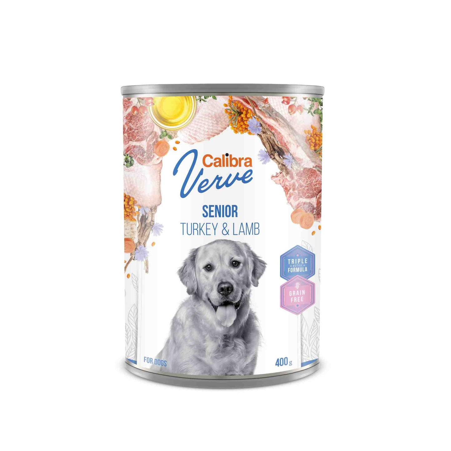 Calibra Verve Gluten Free Senior Wet Dog Food - Turkey & Lamb - 6 x 400g