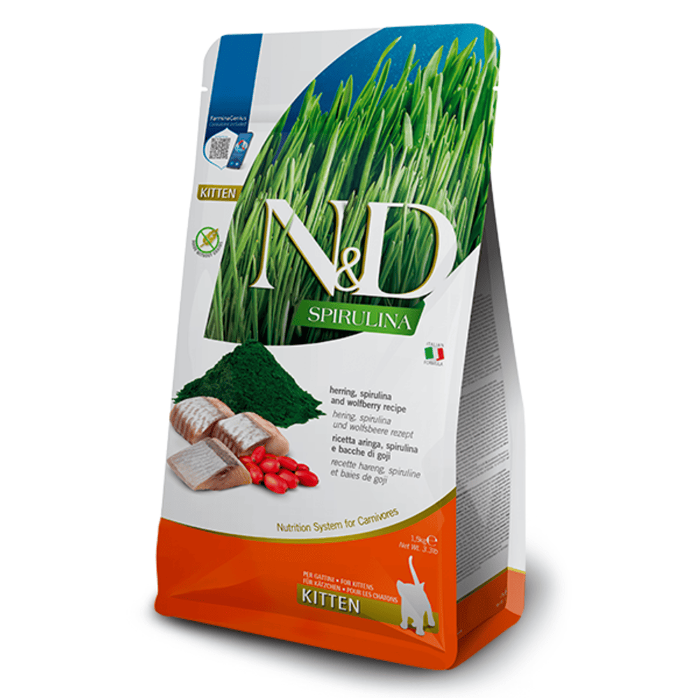 Farmina N&D Spirulina Kitten Dry Cat Food - Herring