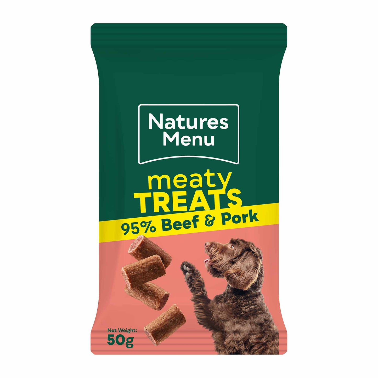 Natures Menu Meaty Dog Treats - Beef & Pork - 50g
