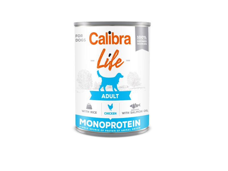 Calibra Life Adult Wet Dog Food - Chicken with Rice - 6 x 400g Cans
