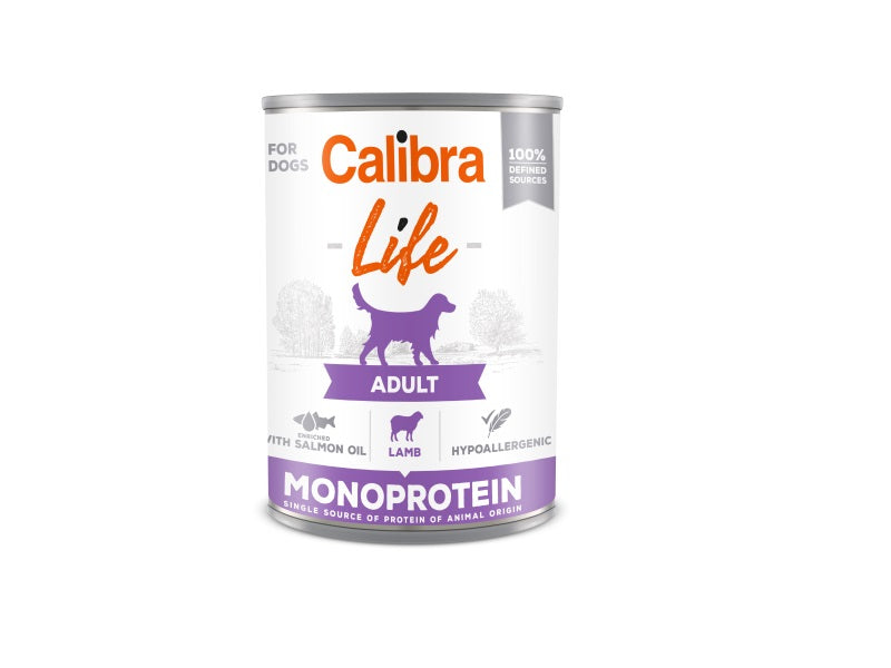 Calibra Life Adult Wet Dog Food - Lamb - 6 x 400g Cans