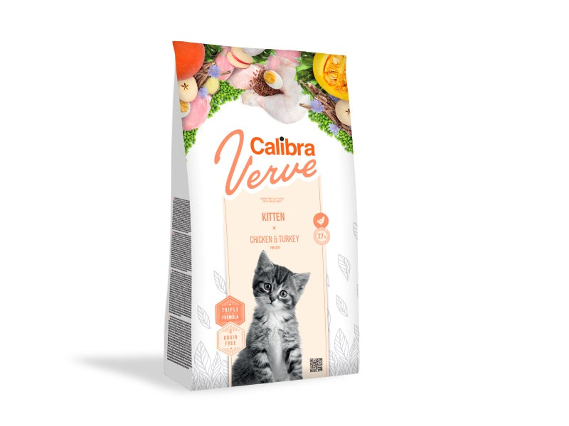 Calibra Verve Grain Free Kitten Dry Cat Food - Chicken & Turkey