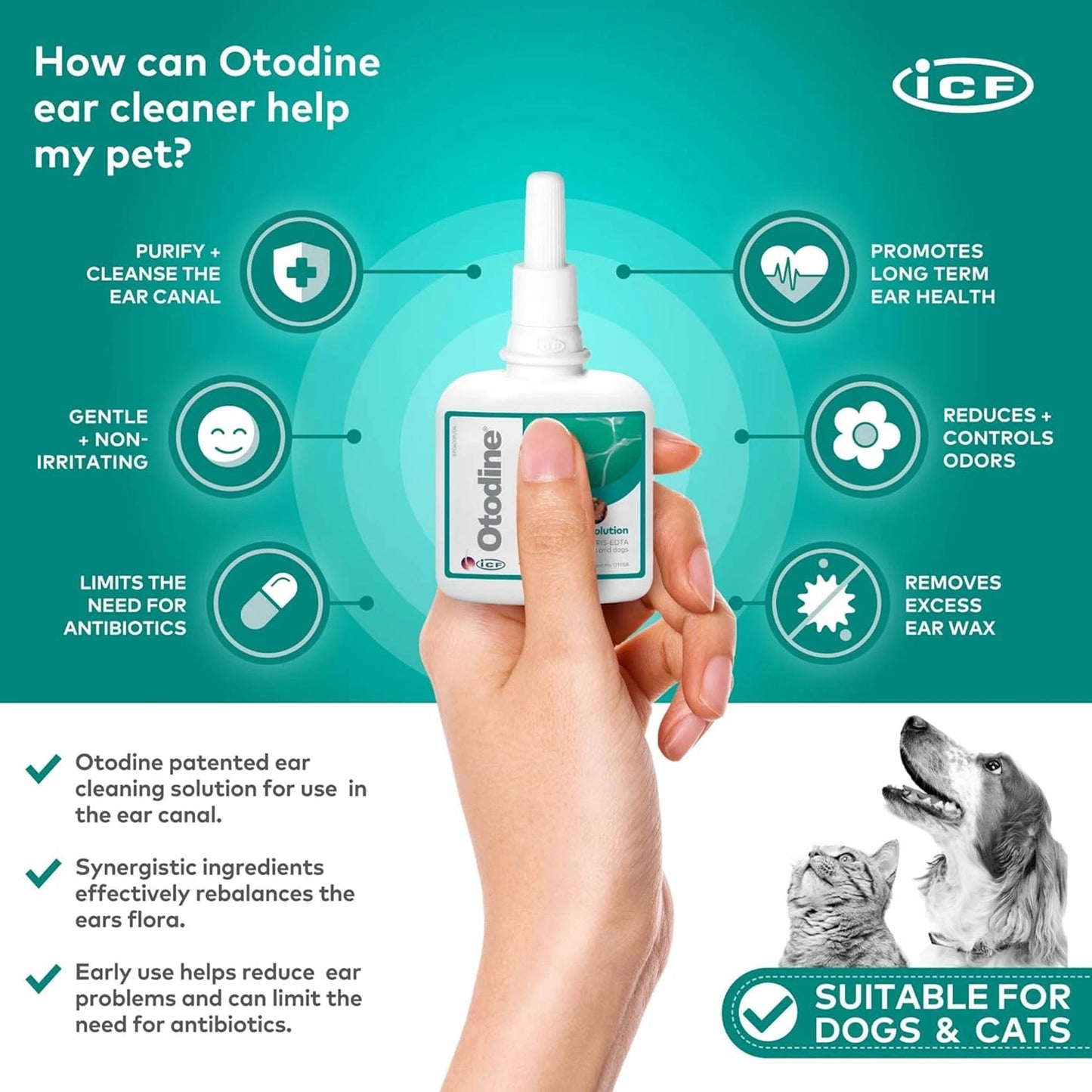 Otodine Ear Cleaner Solution for Cats and Dogs - 100ml