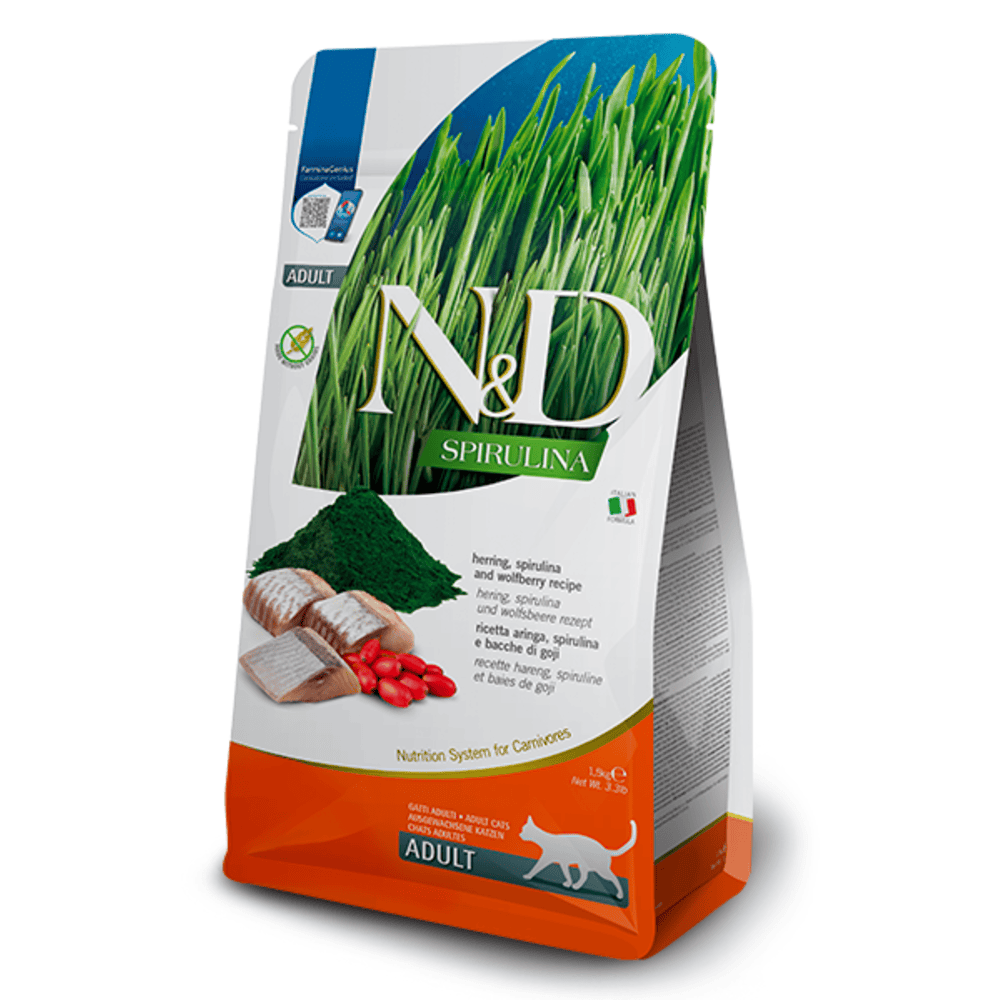 Farmina N&D Spirulina Adult Dry Cat Food - Herring