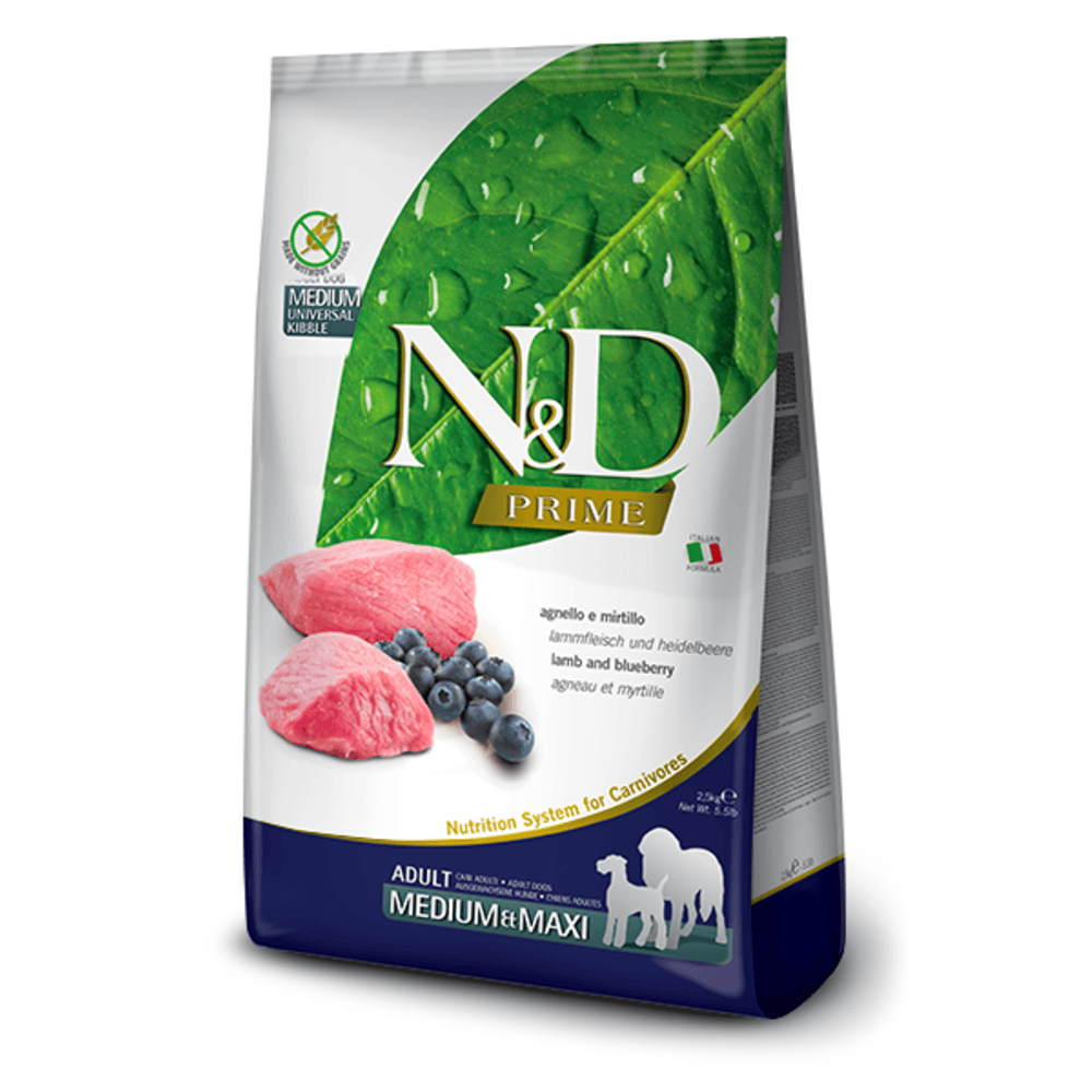 Farmina N&D Prime Adult Medium/Maxi Dry Dog Food - Lamb & Blueberry