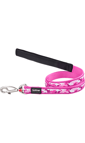 Camouflage Dog Lead - Hot Pink