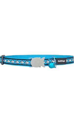 Reflective Fish Cat Collar - Turquoise