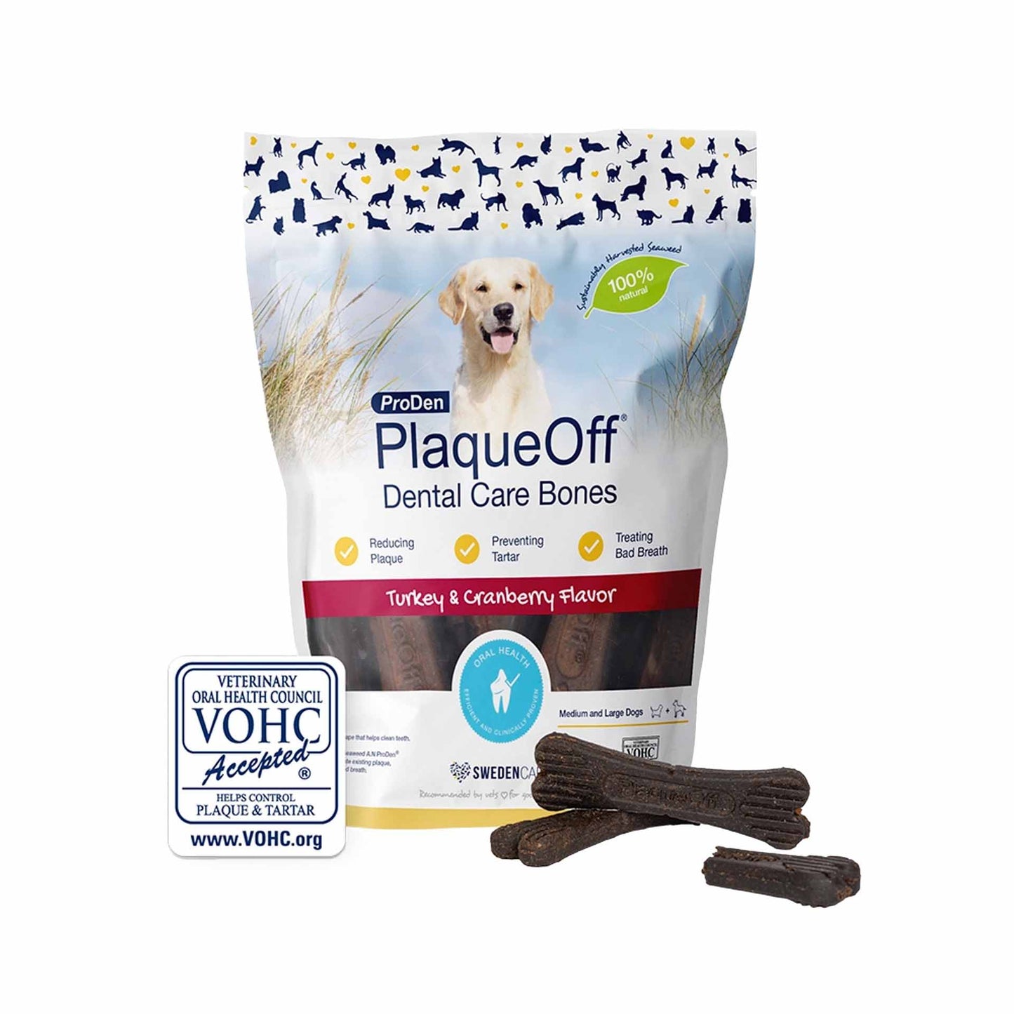 ProDen PlaqueOff® Dental Care Bones - Turkey & Cranberry - 482g