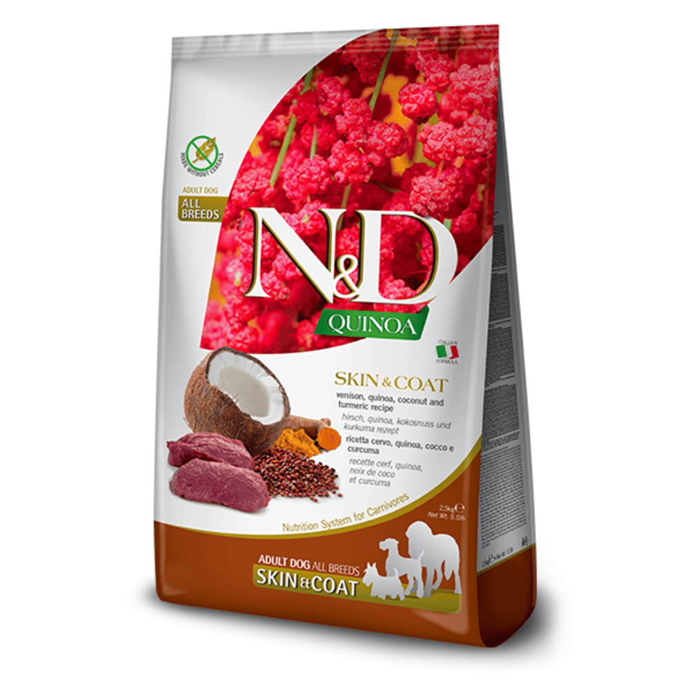 Farmina N&D Quinoa Skin & Coat Adult Dry Dog Food - Venison & Coconut