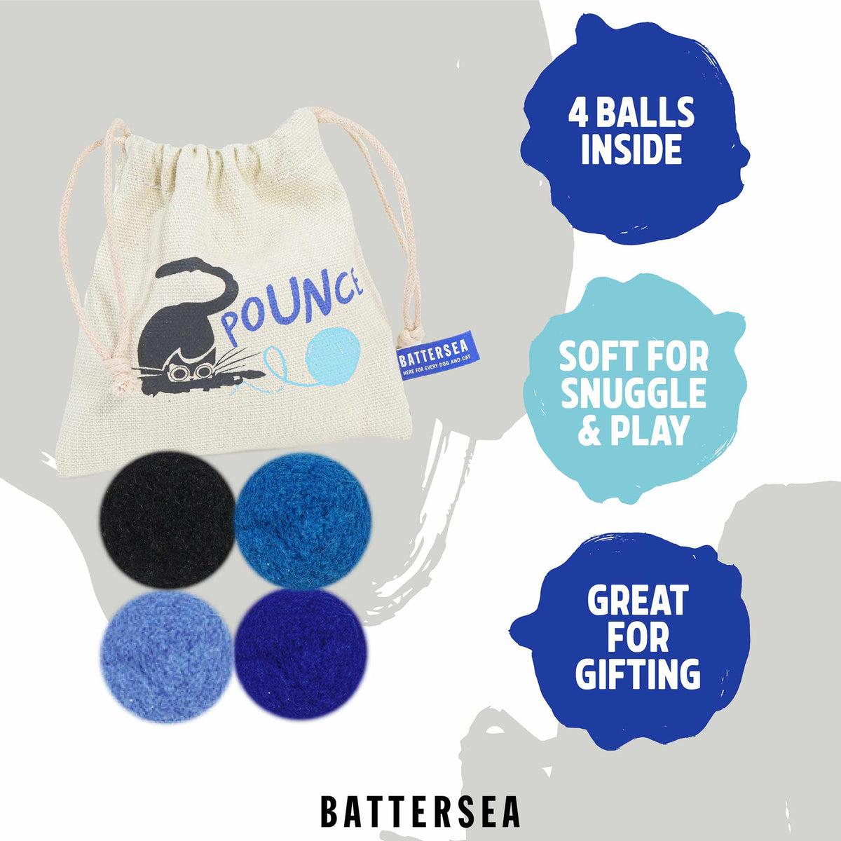Battersea Pounce Cat Balls Cat Toy - 4 Pack