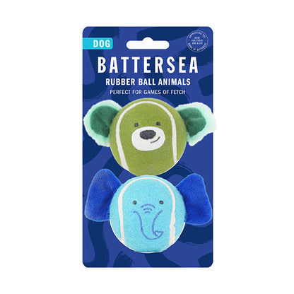 Battersean Rubber Ball Animals Dog Toy - 2 Pack